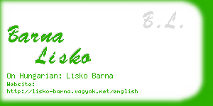 barna lisko business card